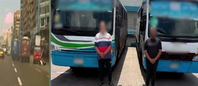 أولوية تحميل الركاب تقلب الطريق.. ضبط سائقي أتوبيسين بعد حادث بالإسكندرية