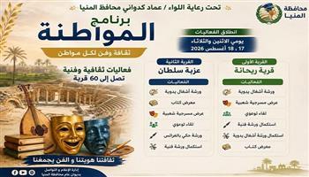  بالمنيا.. انطلاق فعاليات ثقافية وفنية بقرية ريحانة وعزبة سلطان ببرنامج «المواطنة»