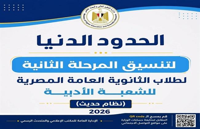 وزير التعليم العالي يعلن الحدود الدنيا للمرحلة الثانية لتنسيق القبول بالجامعات الحكومية
