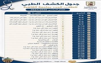 جامعة القاهرة تعلن مواعيد الكشف الطبي للطلاب الجدد بمختلف الكليات للعام 2026/ 2027
