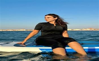 هلا السعيد تستمتع بعطلتها في رأس البر