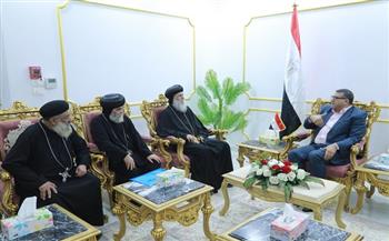 محافظ قنا يستقبل الأنبا بيمن والأنبا بضابا للتهنئة بالمولد النبوي 