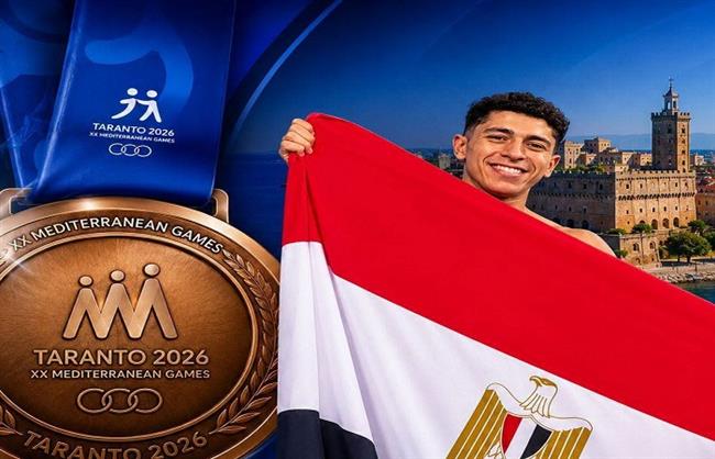أحمد هشام يتوج ببرونزية سباق 100 متر مزدوجة في دورة ألعاب البحر المتوسط 