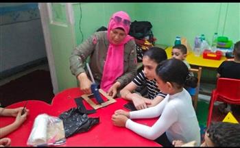 ورشة فنية للأطفال بعنوان «عمل برواز» ببيت ثقافة أبو حشيش