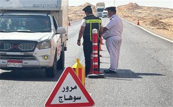حملات مرورية مكثفة على الطرق الصحراوية والسريعة بسوهاج لضبط المخالفين وفرض الإنضباط  
