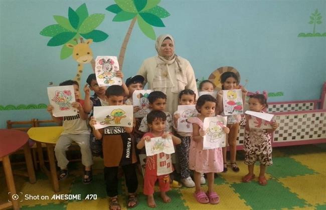 ورشة رسم وتلوين لأشكال كرتونية ببيت ثقافة طيران مصر الجديدة 