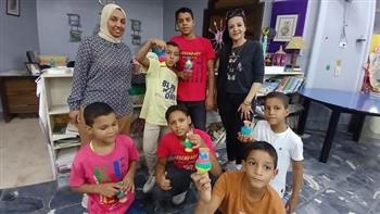 ورشة فنية لتلوين الفخار للأطفال بمكتبة 6 أكتوبر العامة