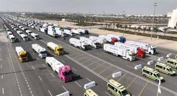أطنان من الغذاء.. الهلال الأحمر المصري يطلق قافلة مساعدات جديدة نحو غزة