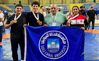 3 ذهبيات وبرونزية لطلاب قناة السويس بدورة الألعاب الأفريقية للجامعات