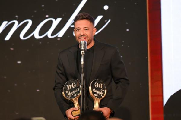 حماقي يحصد جائزتي أفضل مطرب وأفضل ألبوم "سمعوني" في دير جيست 2026 ويوجه رسائل خاصة  
