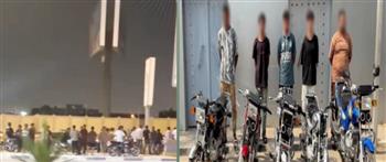 ضبط 5 أشخاص لقيامهم بحركات استعراضية بالدراجات النارية في مدينة نصر