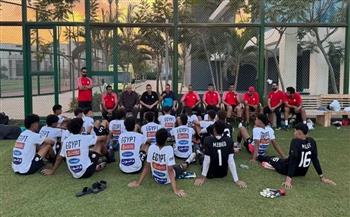 غريب وعبد اللطيف يحفزان منتخب الناشئين قبل بطولة الصداقة الدولية سويسرا 