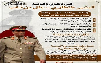 في ذكرى وفاته.. المشير طنطاوي بطل من ذهب (إنفوجراف)