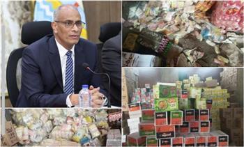 محافظ كفرالشيخ: ضبط 1500 لتر زيت بدون بيانات و14 ألفًا و916 عبوة مواد غذائية ومشروبات مجهولة المصدر بقلين