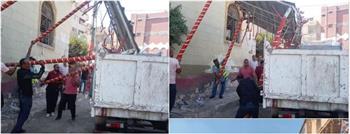  رفع ٦٣٥ حالة إشغال ثابت ومتحرك و١٣٠ طن قمامة ومخلفات بشوارع الدلنجات وقرية المسين في البحيرة