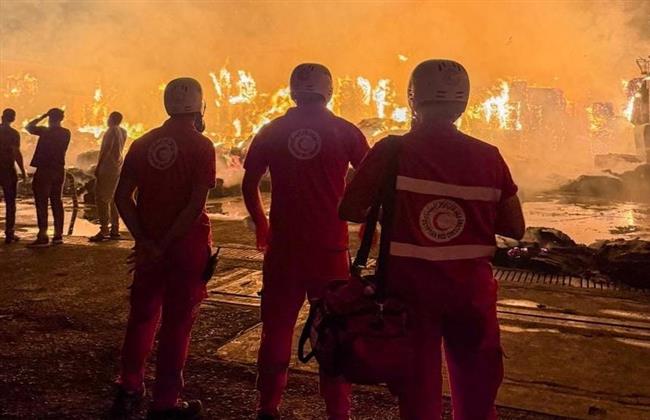 الهلال الأحمر المصري: حريق مصنع كرتون بالمنطقة الصناعية بالعبور بمحافظة القليوبية