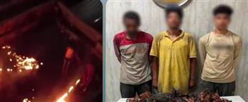 ضبط عاطلين أشعلا النيران في كابلات كهرباء لسرقة النحاس بالجيزة