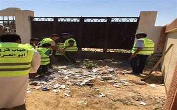محافظ شمال سيناء يتواصل بجهود النظافة ورفع المخلفات وتهيئة محيط المدارس بمركز ومدينة الشيخ زويد